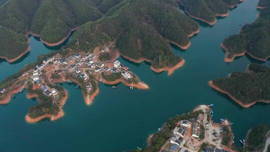 安徽太平湖秀湖村航拍