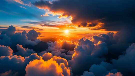 高空云海日出美景