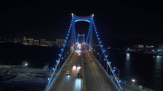 4K厦门海沧大桥夜景车流