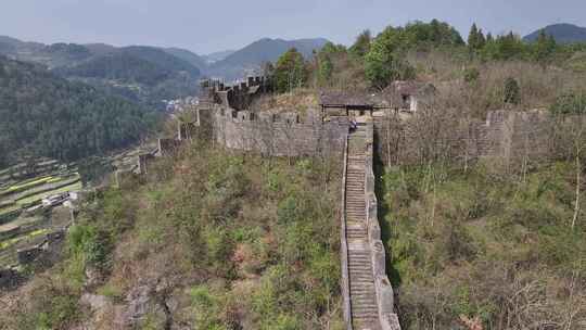 湖南湘西凤凰县南方长城航拍景观