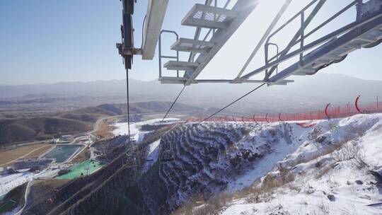 滑雪场缆车视频素材模板下载