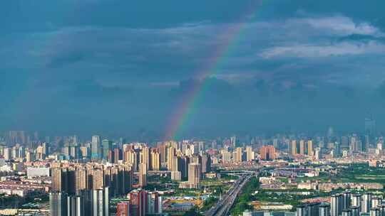 航拍昆明城市彩虹
