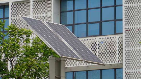城市太阳能接收板电路板新能源视频素材模板下载