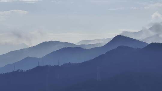 水墨江南山峦叠嶂航拍4K自然绿水青山云海