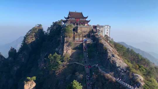 山顶寺庙祈福禅修禅意古建筑素材视频素材模板下载