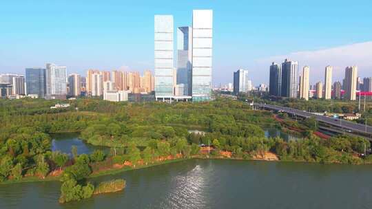 江西南昌艾溪湖大桥CBD商务区城市建筑素材