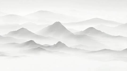 中国风意境水墨画孤舟晚唱中国式意境