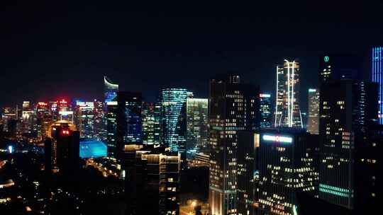 超一线城市夜景 霓虹灯 大都市 杭州夜景