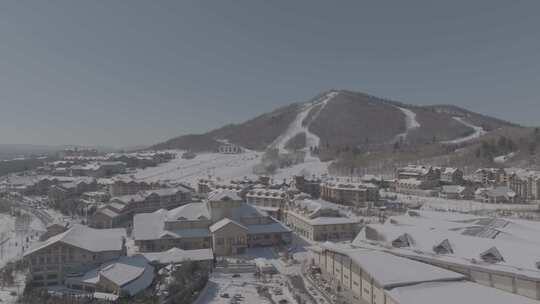 冬季 滑雪场 航拍slog-2视频素材模板下载