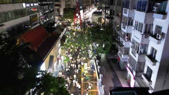 桂林正阳路步行街夜景航拍