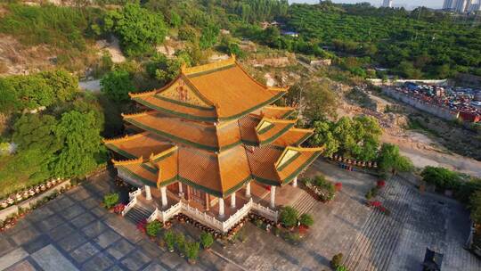 厦门航拍同安梅山寺建筑景观