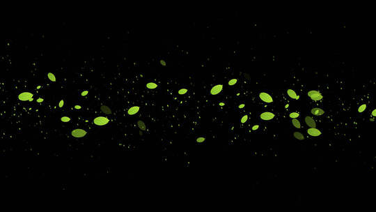 绿叶粒子前景装饰视频素材带通道