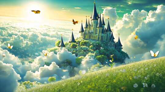 合集 神秘梦幻城堡动画 云海中的童话城堡