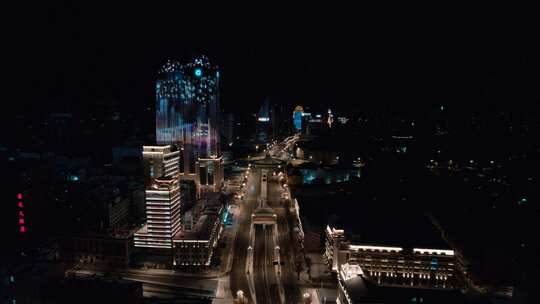 哈尔滨夜景视频素材模板下载