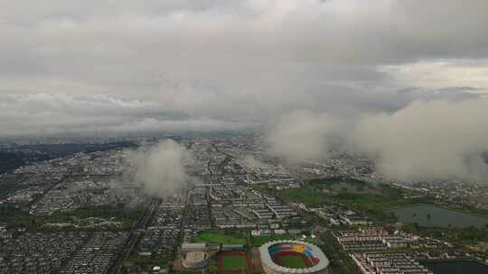 6K-清晨的丽江，丽江平流云，丽江城市航拍