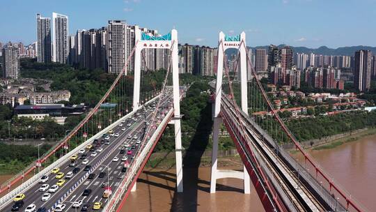 （新片场独家）重庆鹅公岩大桥航拍素材2