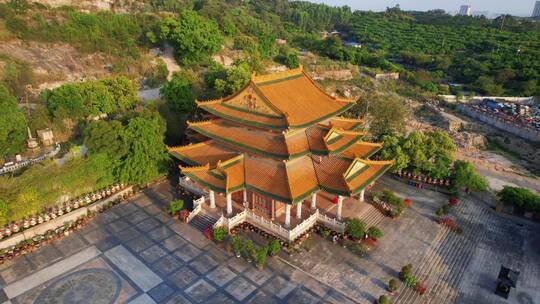 厦门航拍同安梅山寺建筑景观