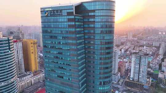 江苏银行大楼航拍南京高楼大厦摩天大楼