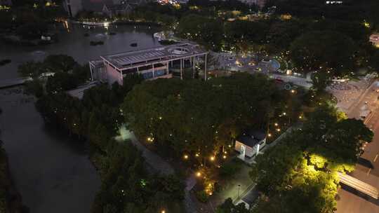 4K航拍昆山城市建筑夜景风光