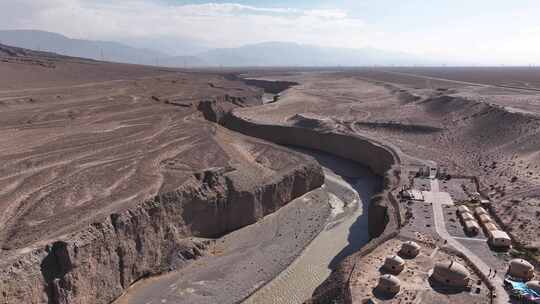 甘肃嘉峪关长城第一墩景区讨赖河峡谷航拍