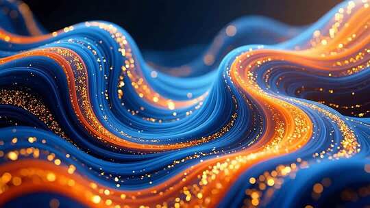 动态彩色波浪线条背景素材