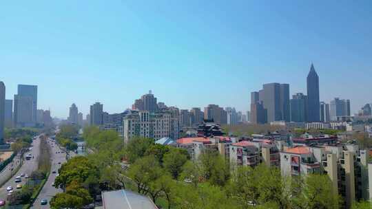 南京市玄武区城市风景航拍素材