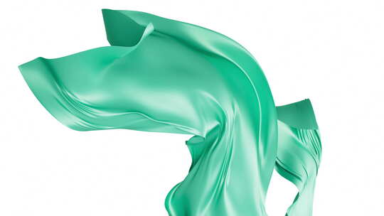 青色柔软光滑的布料背景动画