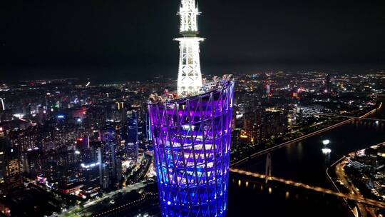 广东广州塔珠江新城海心沙花城广场夜景