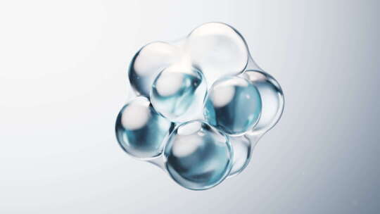 抽象透明蓝色球体背景三维渲染