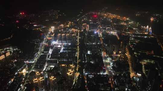 福州市马尾区正荣财富中心君竹路夜景航拍