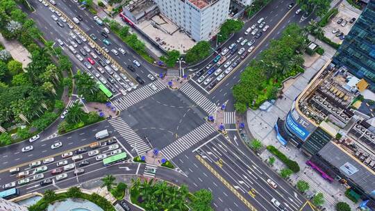 厦门 湖滨南路 百脑汇十字路口 车流 延时