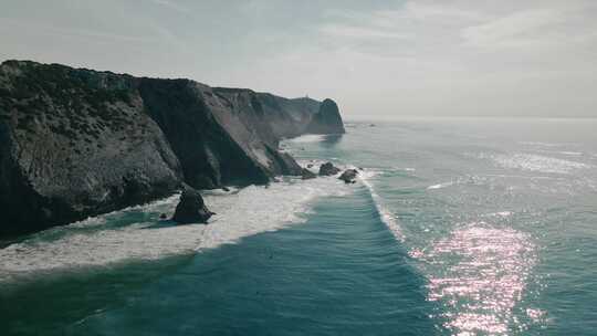 普拉亚Da Adraga，葡萄牙，海洋，