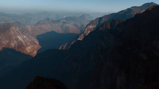 云南贫困山区大山光影风光