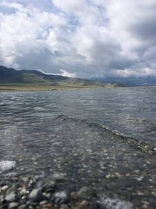 湖边自然风光竖屏素材新疆