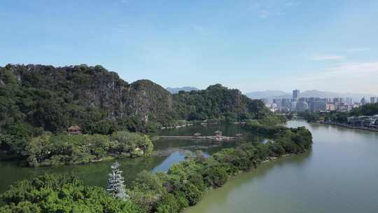 航拍广东肇庆七星岩景区