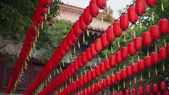红灯笼节日氛围大红灯笼高高挂春节