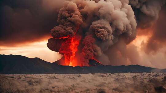 火山喷发壮丽景象