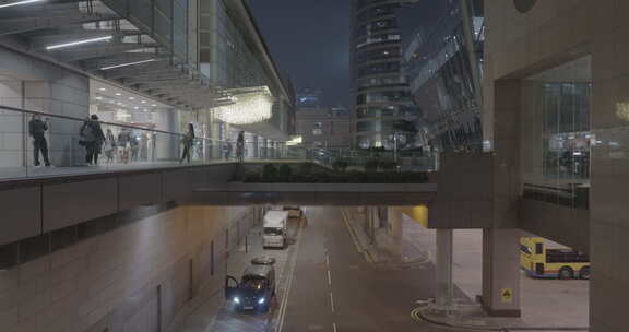 香港中环夜景街景