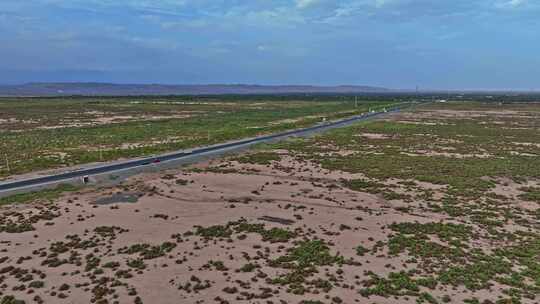 新疆吐鲁番盆地湿地航拍