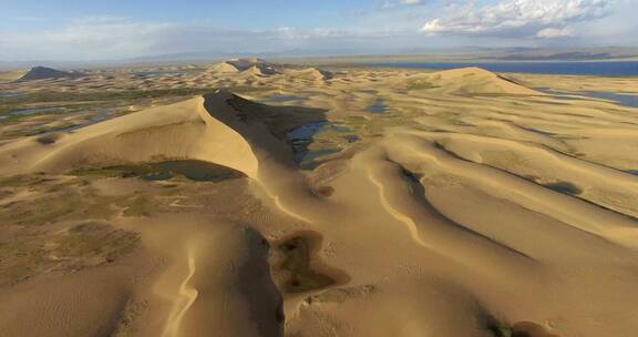 沙漠 航拍 青海 水上沙漠 沙丘