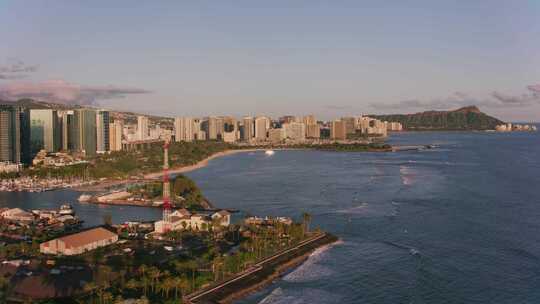 城市，海岸，海，海岸