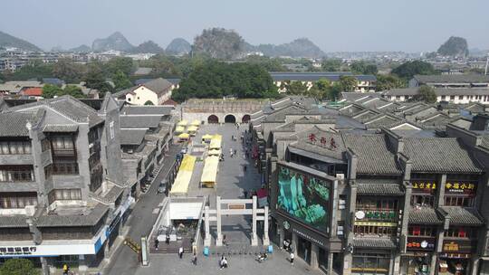 航拍广西桂林旅游城市旅游景点