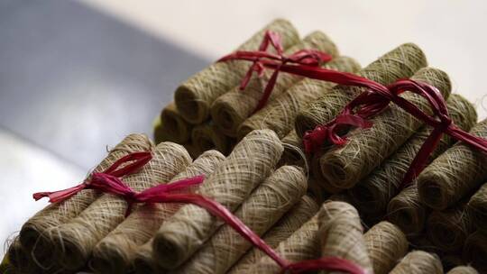 亚麻汉麻苎麻纤维原料超清晰特写