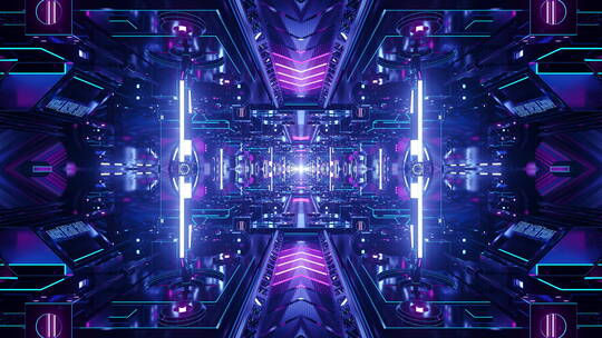 赛博朋克科技未来隧道穿梭舞台舞美DJ节目VJ视频素材模板下载
