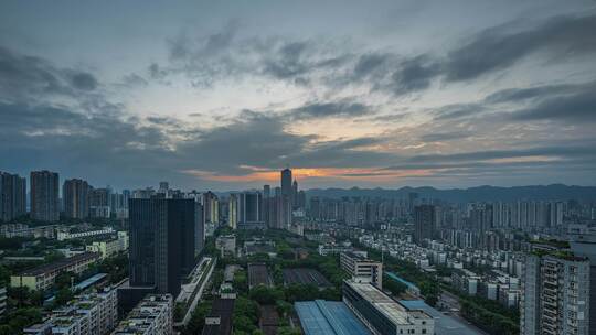 重庆地标日出日落晚霞