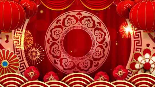  喜庆新年春节灯笼背景视频AE视频素材教程下载