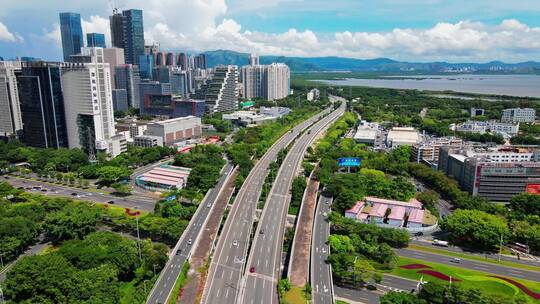 航拍深圳京港粤高速公路