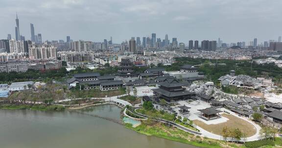 广州文化馆建筑航拍