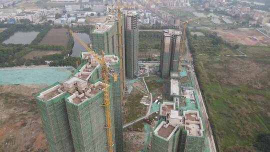 城市高楼建造航拍