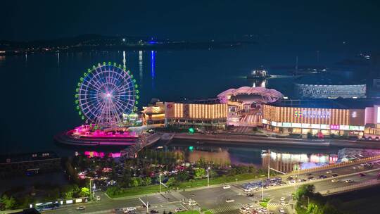 青岛西海岸夜景航拍